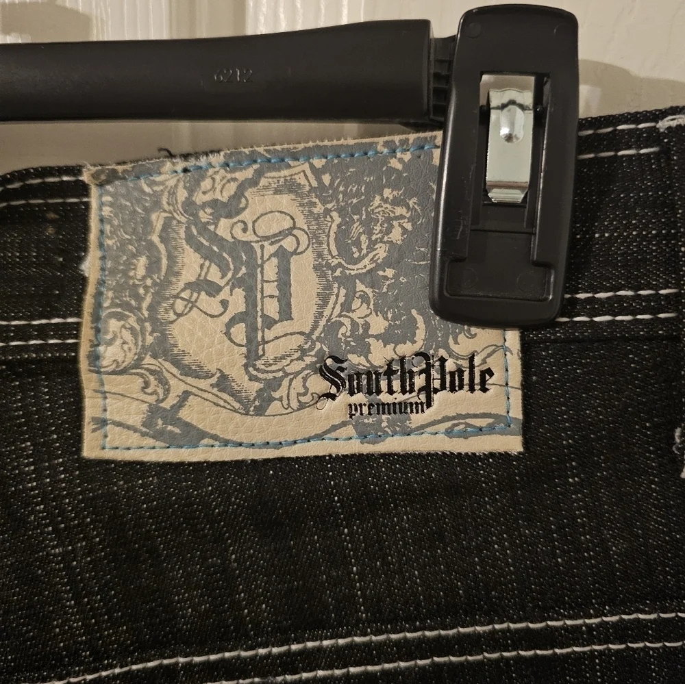 Vintage Vtg Southpole Denim Jorts Jean Shorts Baggy Embroidered 90s Y2K Mens 34